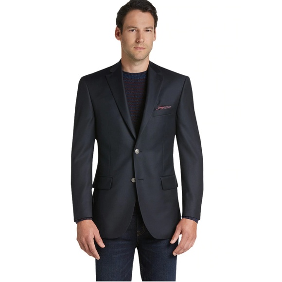 Jos. A. Bank 44 2 Button Blazer Travel Black NEW